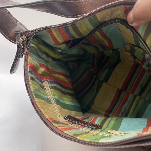 Fossil Modern Vintage Raffia and Leather Satchel Handbag - Picture 6 of 7